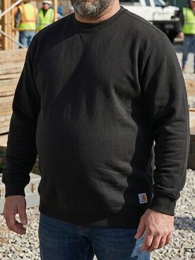 Carhartt K124 Black Crewneck Sweatshirt Loose Fit Workwear 3XL Tall